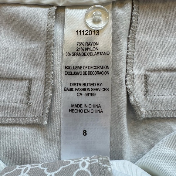 Mario Serrani Italy Size 8 Comfort Stretch Chino Shorts Tan Geometric Print - Picture 5 of 6